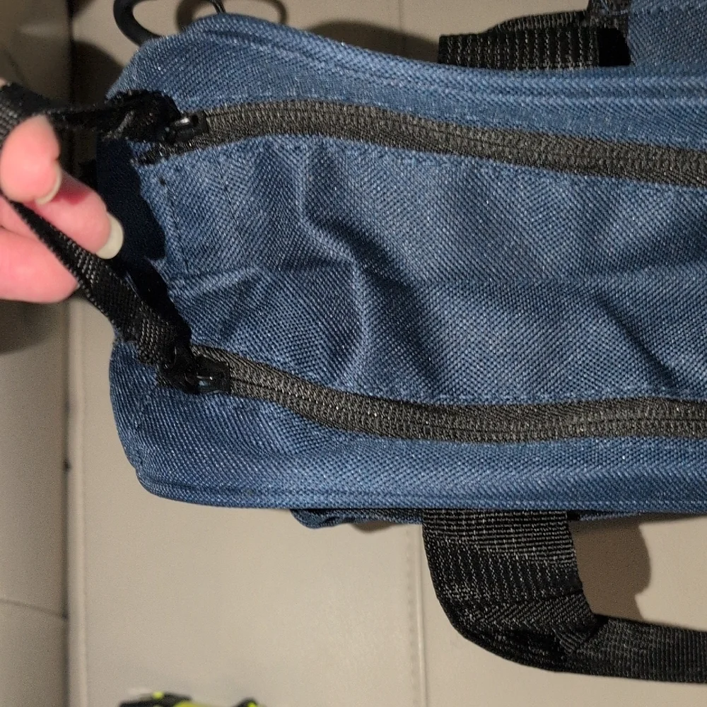 Navy Blue Men's Messenger Bag With NRA Embroided On It and A Thermal Cup!